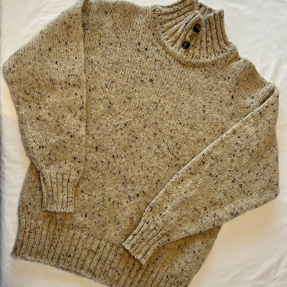 WOOL FISHERMAN SWEATER RUSTIC "MADE IN IRELAND" - Picture 2 of 5